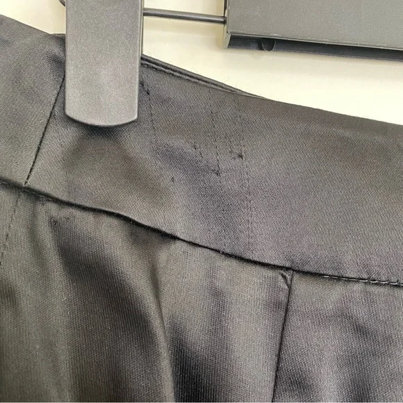 90s Y2K black satin straight leg pants S - Picture 9 of 11